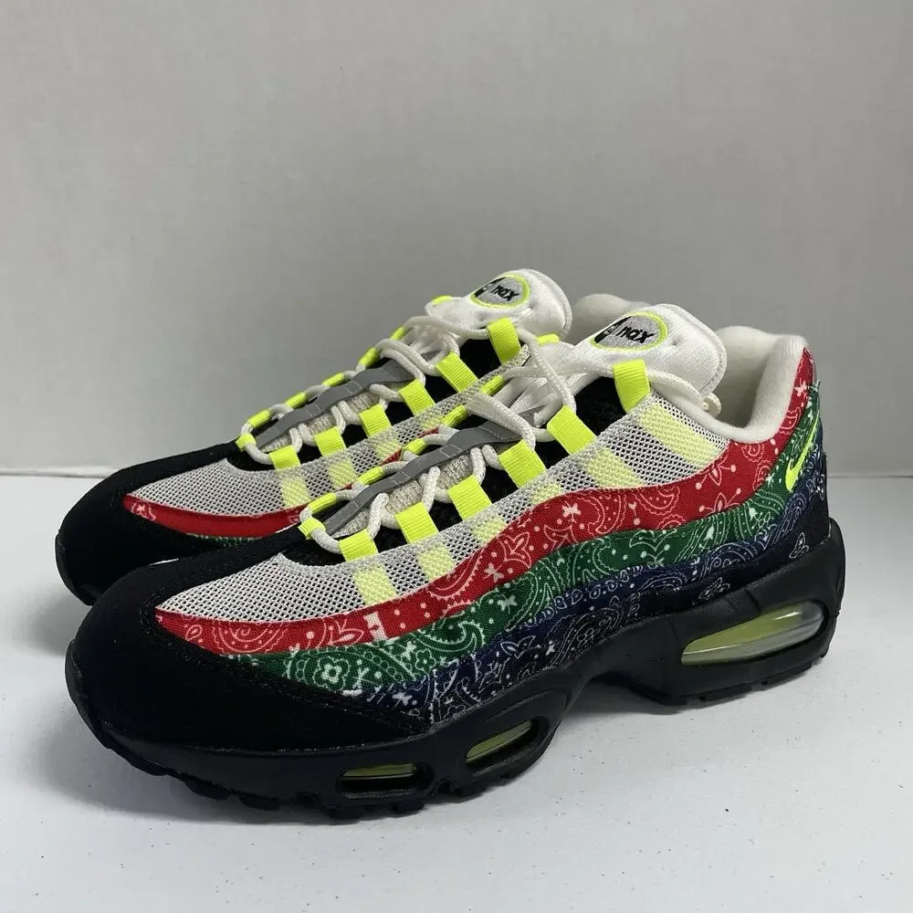 Nike Air Max 95 OG Big Bubble Paisley Neon IQ0620 100 Size 9 Men Bandana Print - Picture 1 of 7